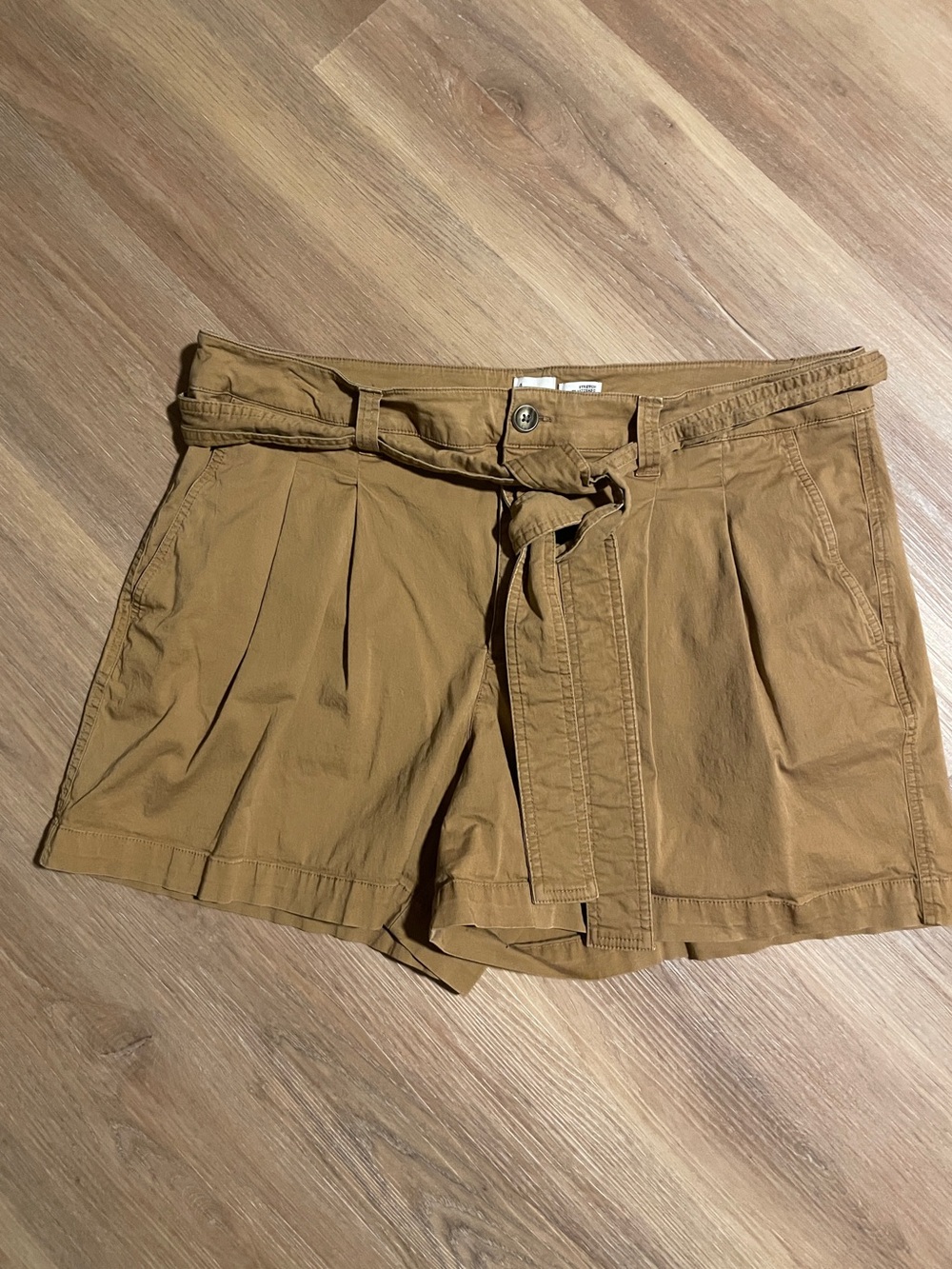 A new day Tan Belted Pleat Front Women's Shorts